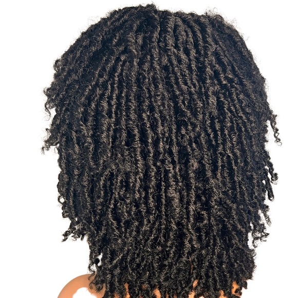 VHC Dreadlock Wig Short Twist Wigs for Women Afro Curly Synthetic Wig (Black) - Picture 3 of 7